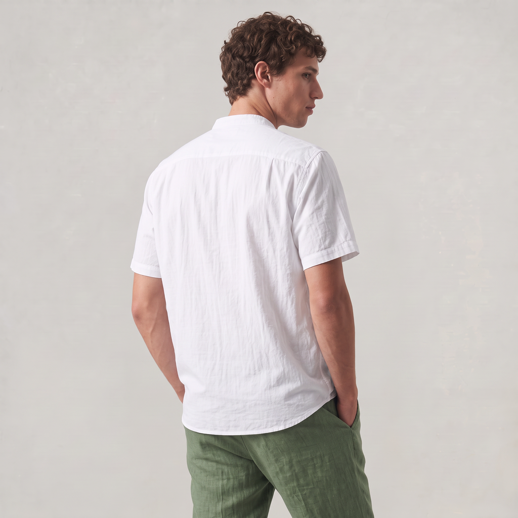 Men’s Linen Short-Sleeved Shirt
