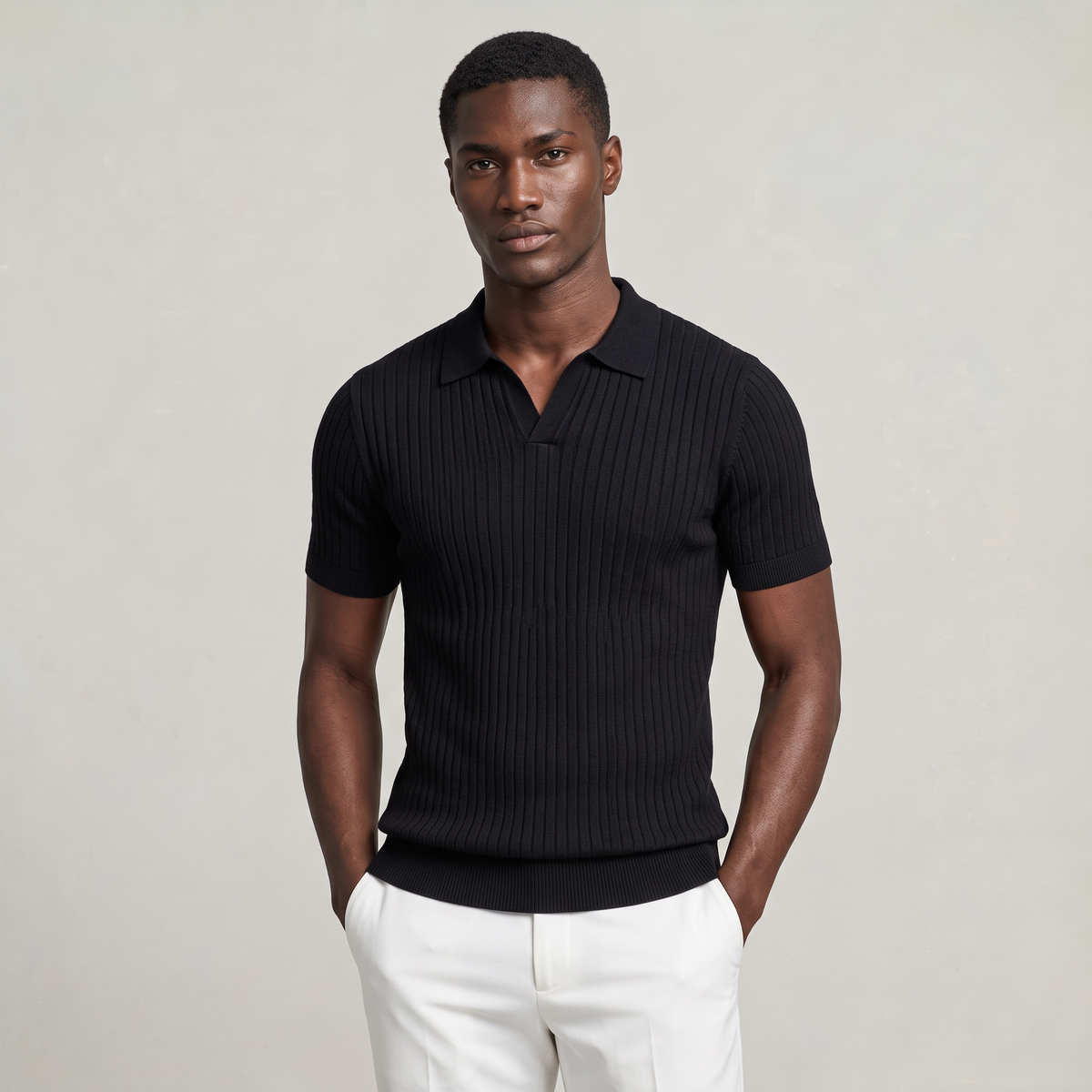 Men’s Ribbed Polo Shirt
