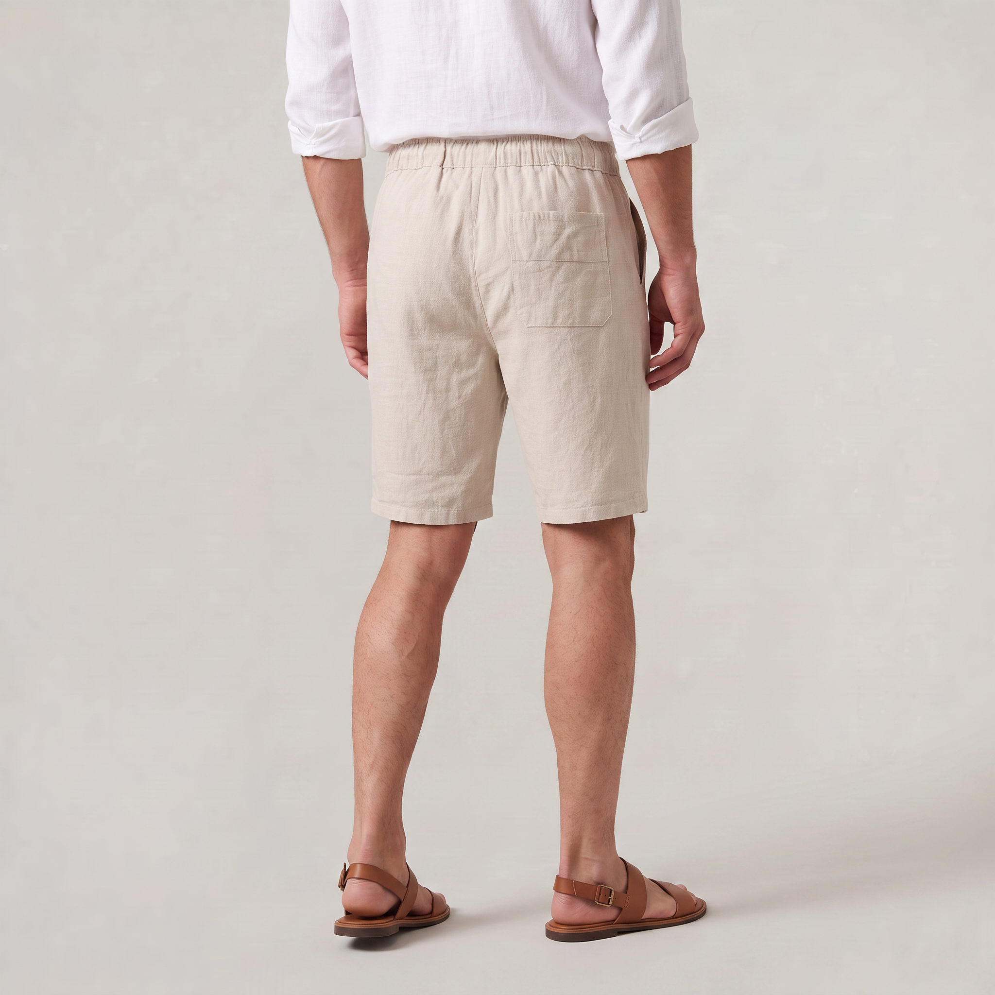 Men's Shorts - Drawstring Elastic Waist Relaxed Fit