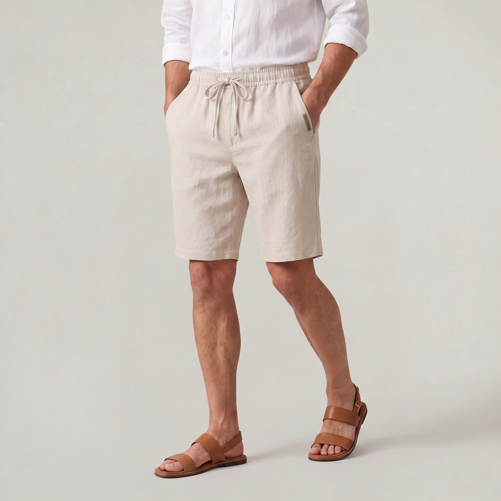 Men's Shorts - Drawstring Elastic Waist Relaxed Fit