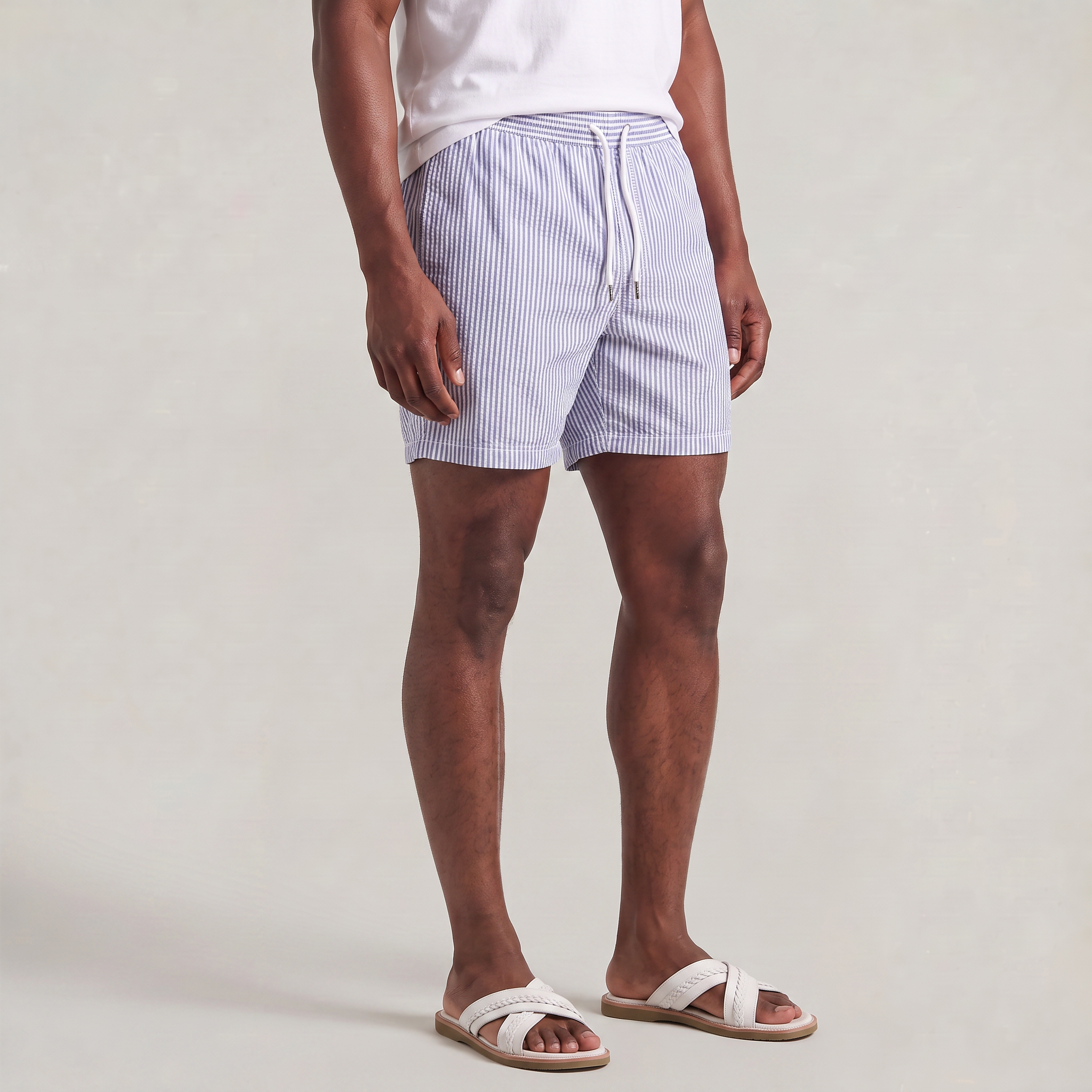 Men’s Striped Drawstring Swim Shorts