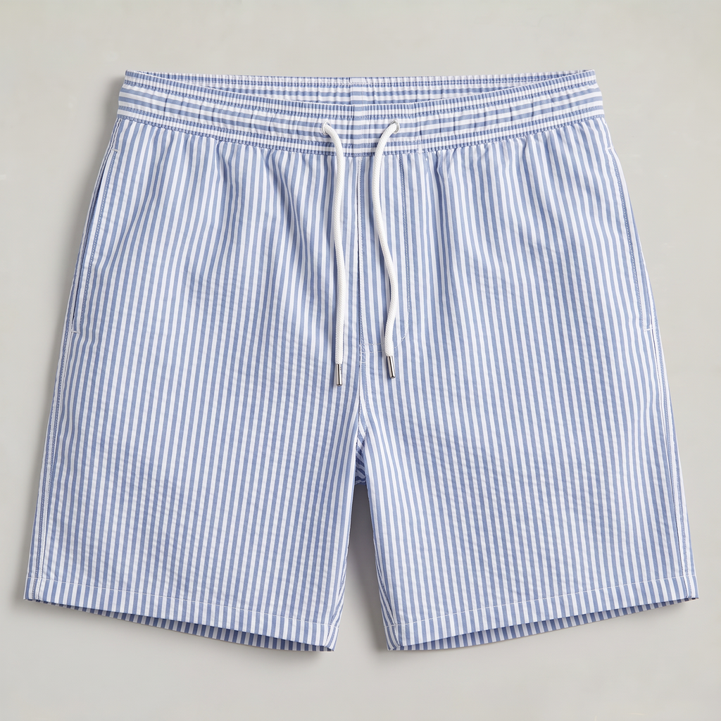 Men’s Striped Drawstring Swim Shorts