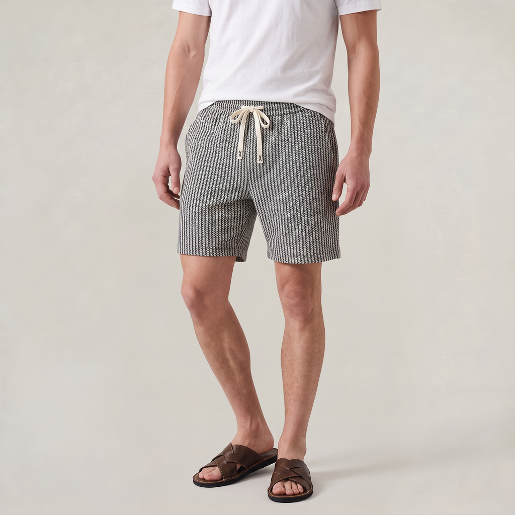 Men’s Striped Knit Drawstring Shorts
