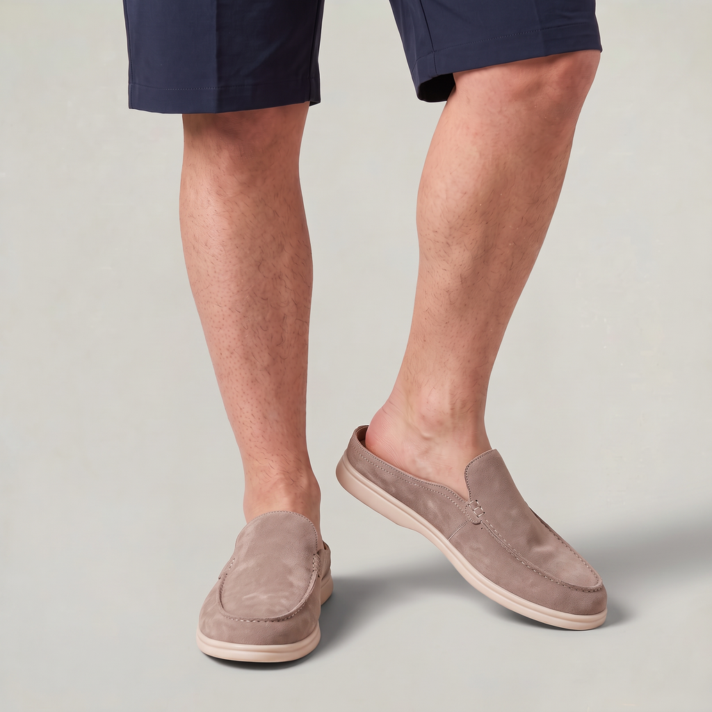 Men’s Suede Look Slip-On Loafers Mule Style