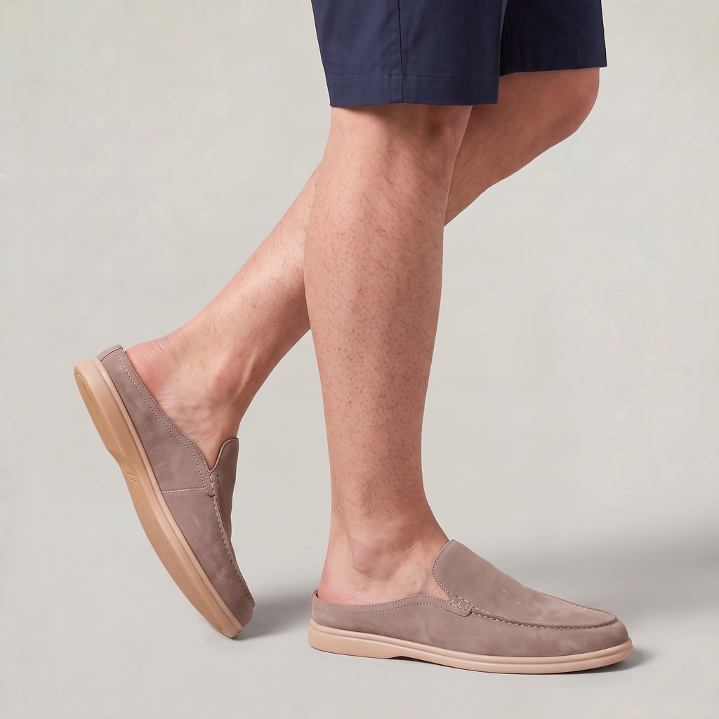 Men’s Suede Look Slip-On Loafers Mule Style