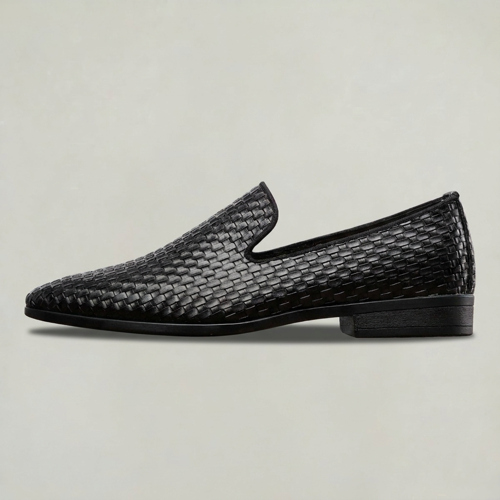 Men’s Woven Leather-Look Loafers