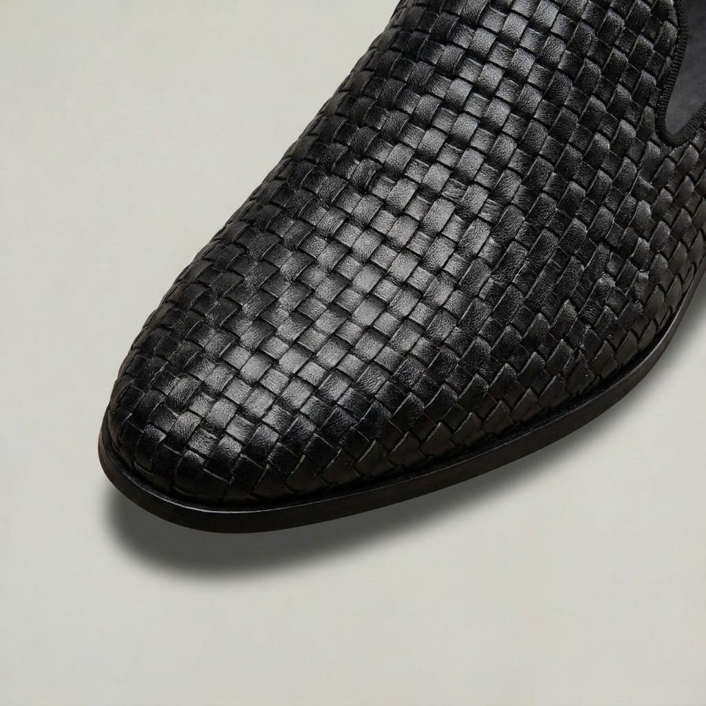 Men’s Woven Leather-Look Loafers
