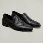 Men’s Woven Leather-Look Loafers