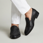 Men’s Woven Leather-Look Loafers