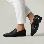 Men’s Woven Leather-Look Loafers
