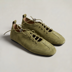 Women’s Ballet Flats Suede Look Lace-Up Sneakerina