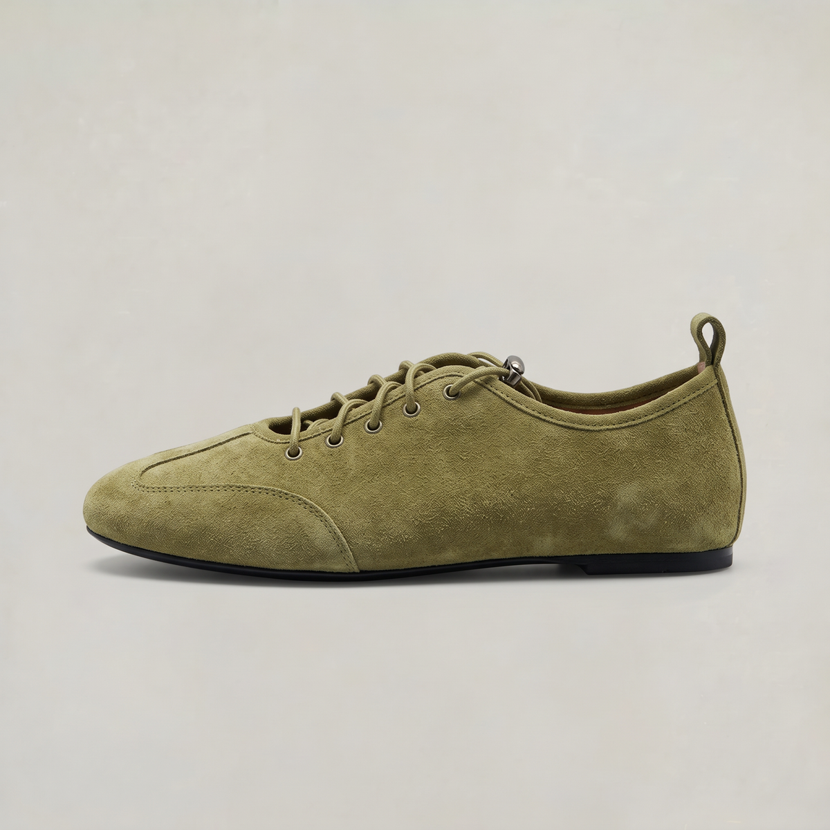 Women’s Ballet Flats Suede Look Lace-Up Sneakerina