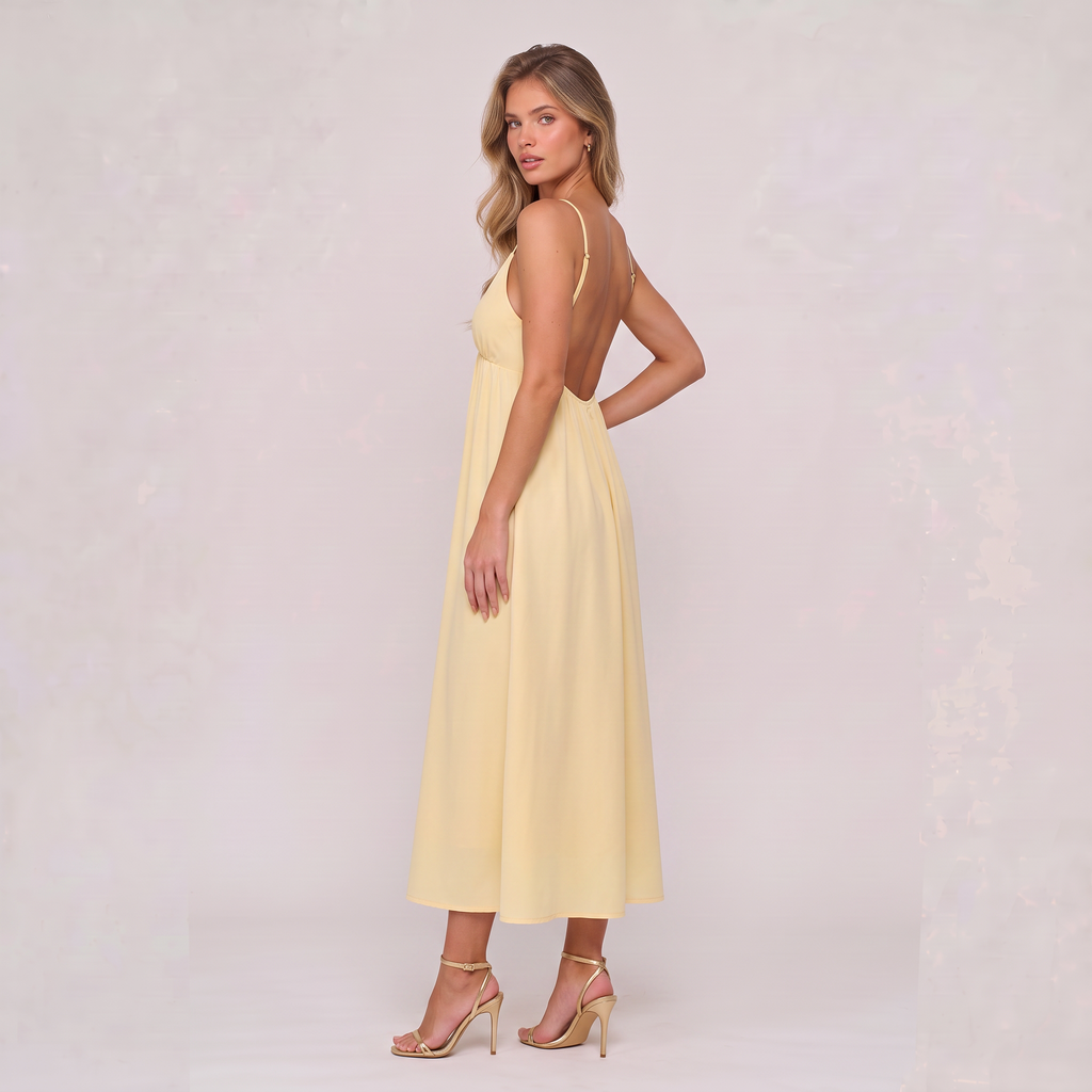 Women’s Broderie Anglaise V-Neck Flutter Sleeve Midi Dress