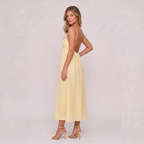 Women’s Broderie Anglaise V-Neck Flutter Sleeve Midi Dress