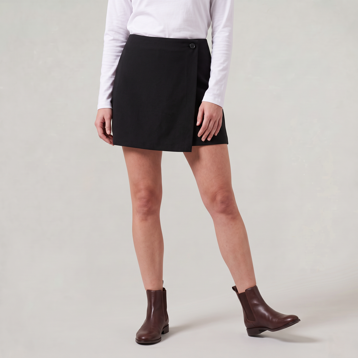 Women’s Checked Wrap Front Mini Skirt
