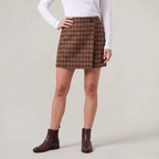 Women’s Checked Wrap Front Mini Skirt