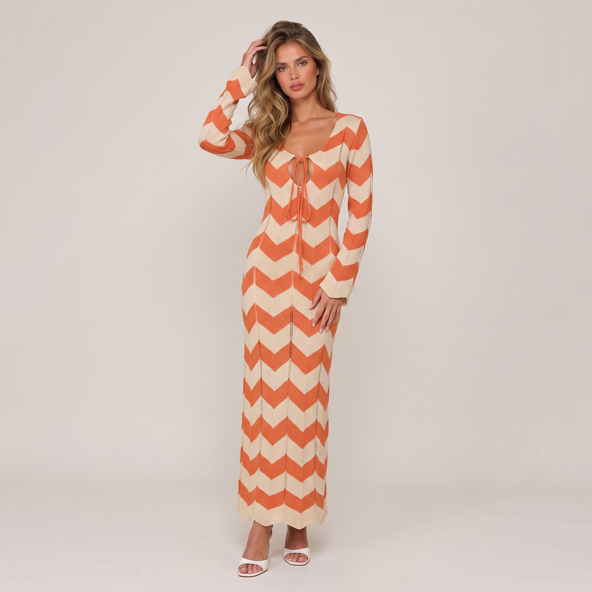 Women’s Chevron Crochet Resort Maxi Dress