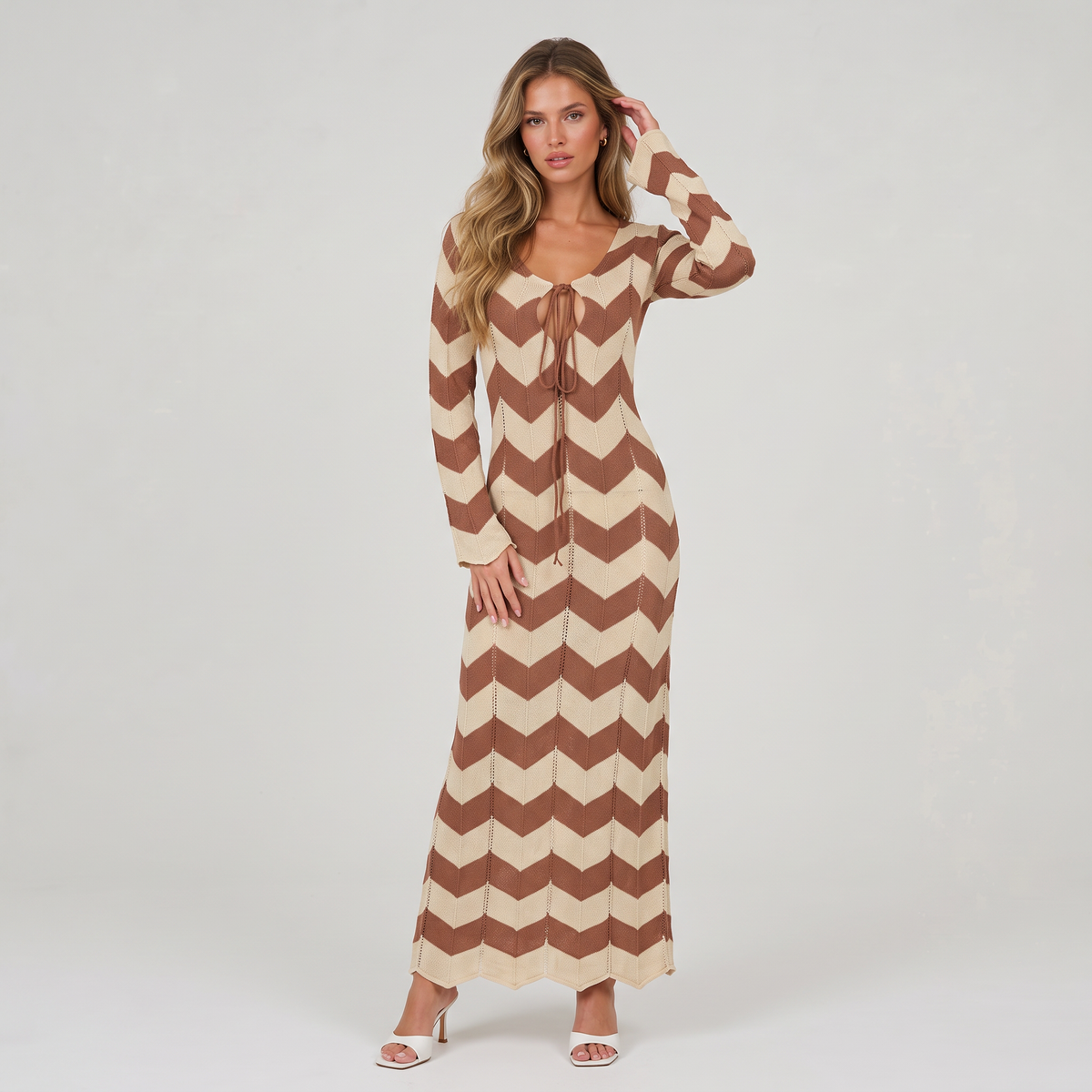 Women’s Chevron Crochet Resort Maxi Dress