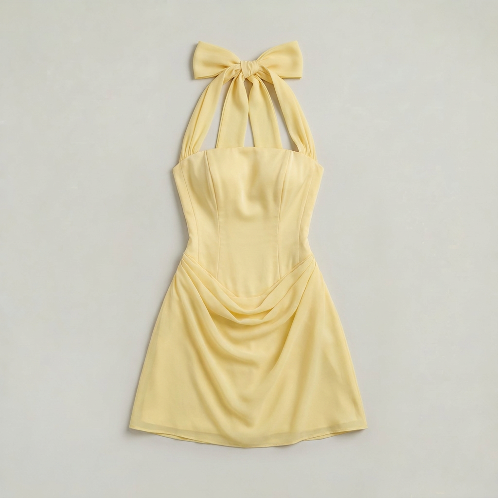 Women's Corset Style Halter Mini Dress