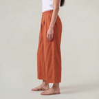 Women’s Cotton Linen Gaucho Trousers Cropped Wide Leg