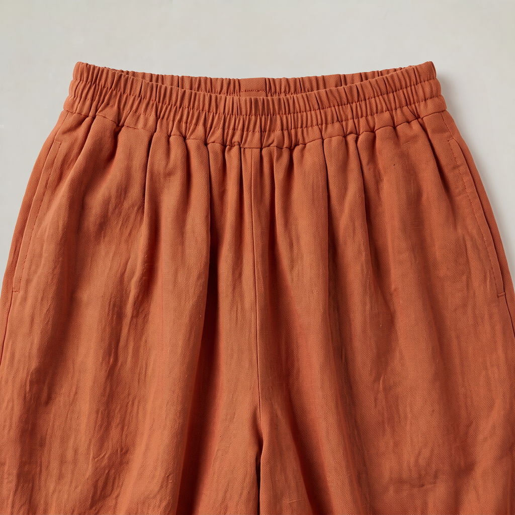 Women’s Cotton Linen Gaucho Trousers Cropped Wide Leg