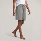 Women’s Cotton Linen Knee Length Shorts - Drawstring Relaxed Fit