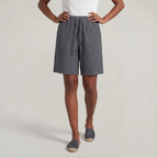 Women’s Cotton Linen Knee Length Shorts - Drawstring Relaxed Fit