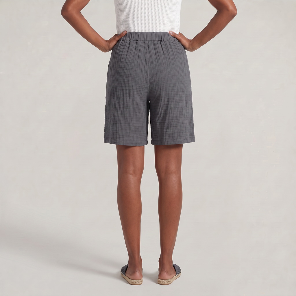 Women’s Cotton Linen Knee Length Shorts - Drawstring Relaxed Fit