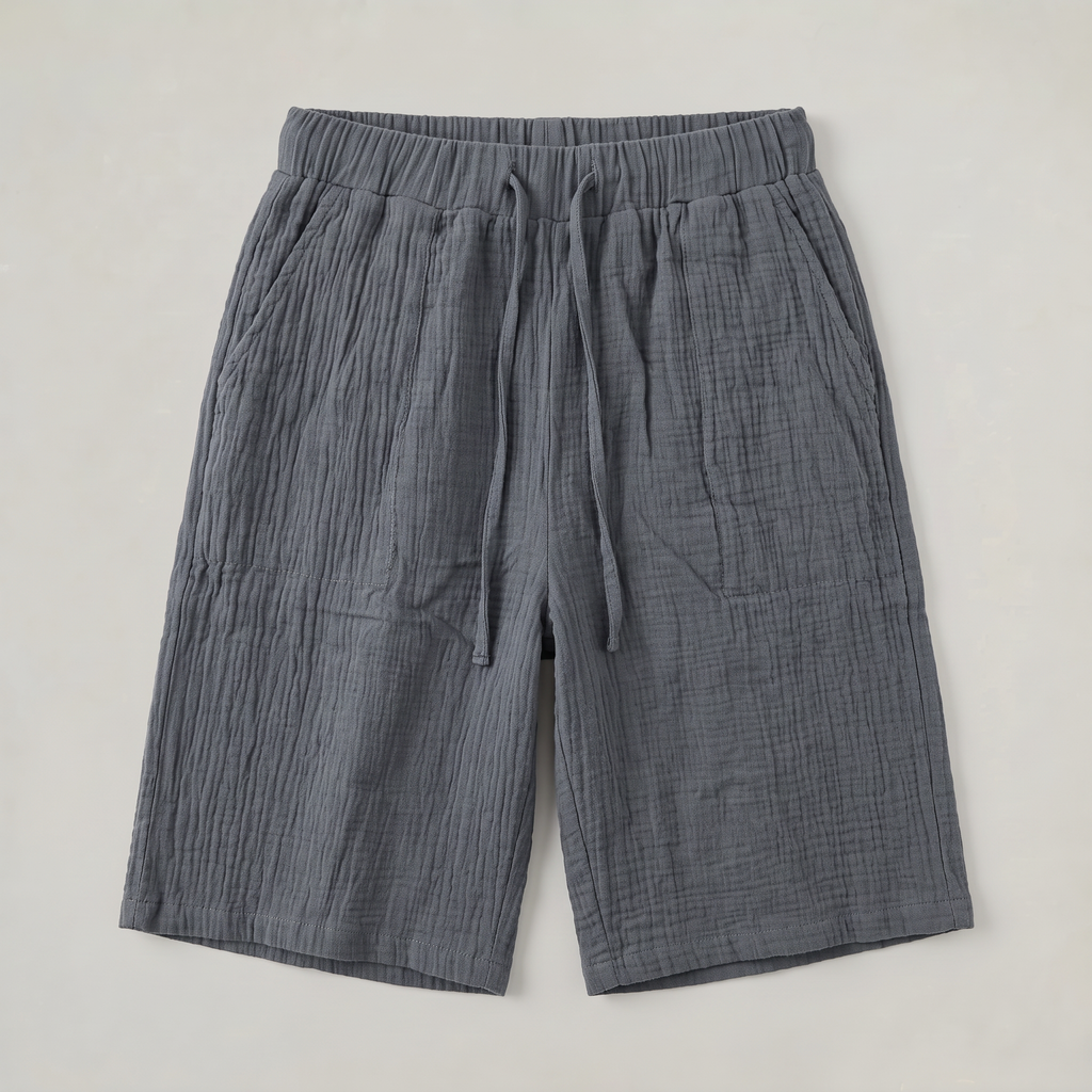 Women’s Cotton Linen Knee Length Shorts - Drawstring Relaxed Fit
