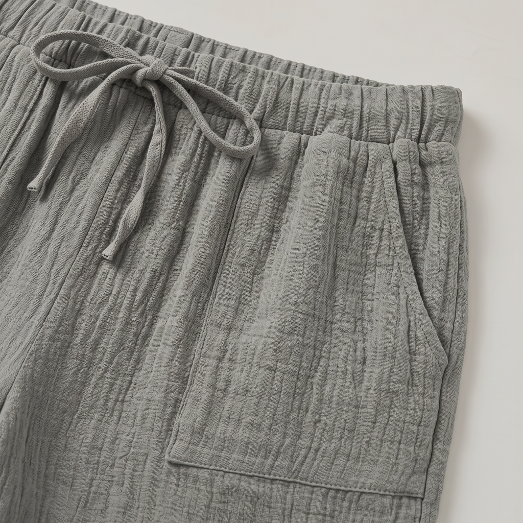 Women’s Cotton Linen Knee Length Shorts - Drawstring Relaxed Fit