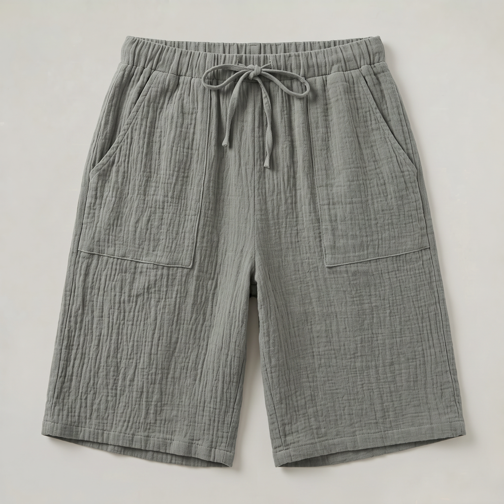 Women’s Cotton Linen Knee Length Shorts - Drawstring Relaxed Fit
