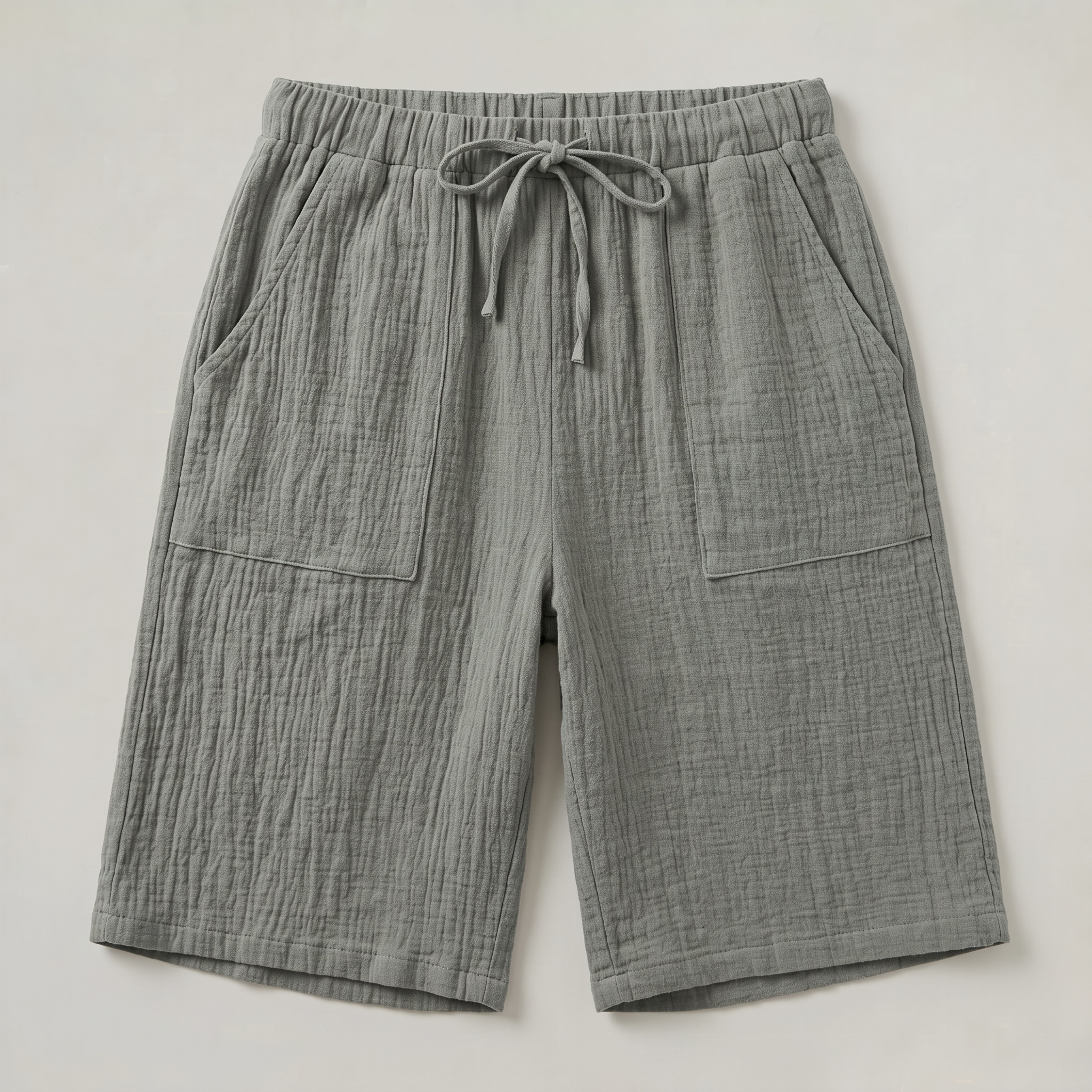 Women’s Cotton Linen Knee Length Shorts - Drawstring Relaxed Fit