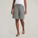 Women’s Cotton Linen Knee Length Shorts - Drawstring Relaxed Fit