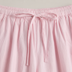 Women’s Cotton Wide Leg Trousers Drawstring Waist