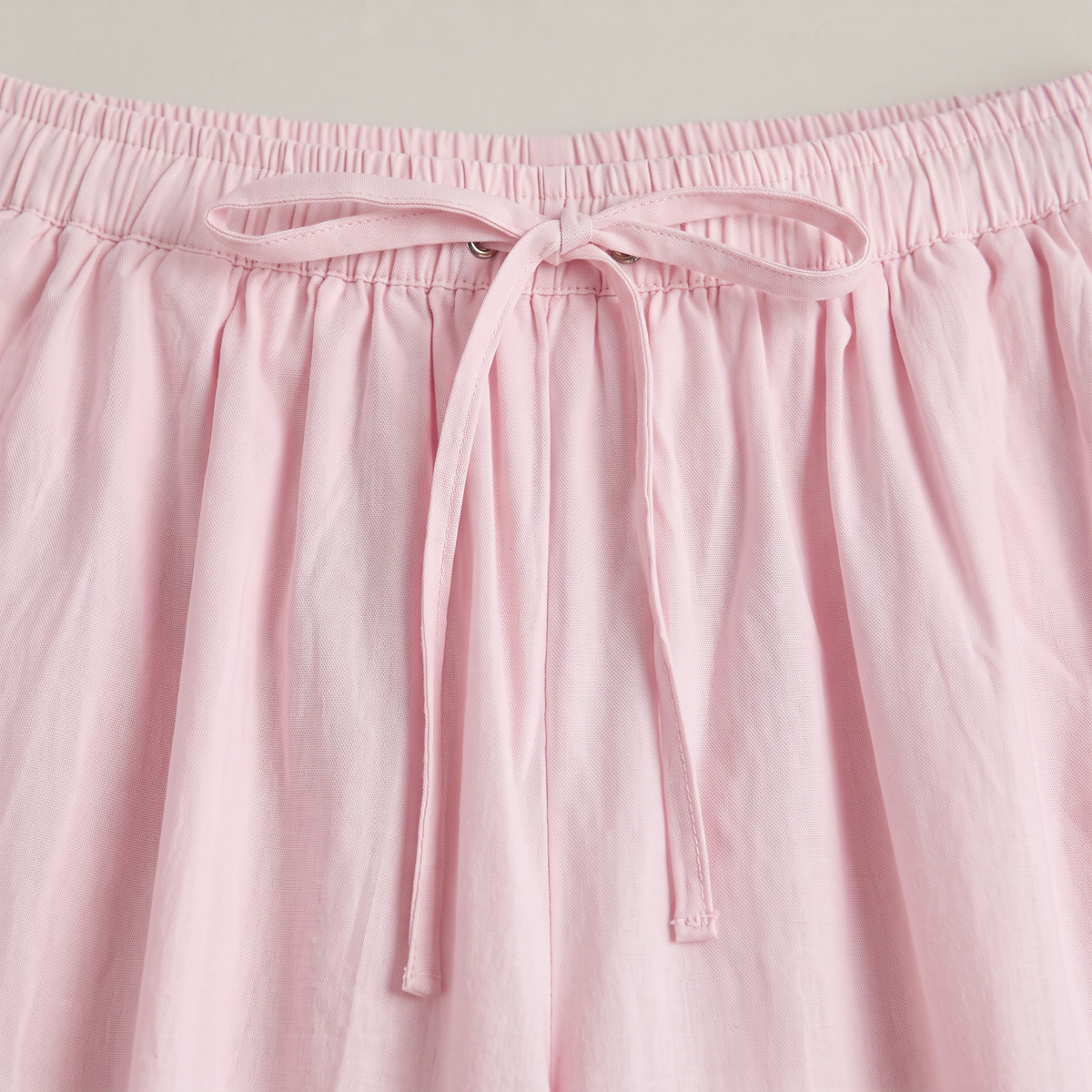 Women’s Cotton Wide Leg Trousers Drawstring Waist