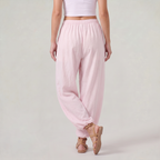 Women’s Cotton Wide Leg Trousers Drawstring Waist