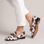 Women’s Cow Print Slip-On Loafers