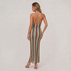 Women’s Crochet Knit Resort Maxi Dress - Strappy V-Neck Holiday Dress
