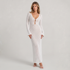 Women’s Crochet V-Neck Resort Maxi Dress