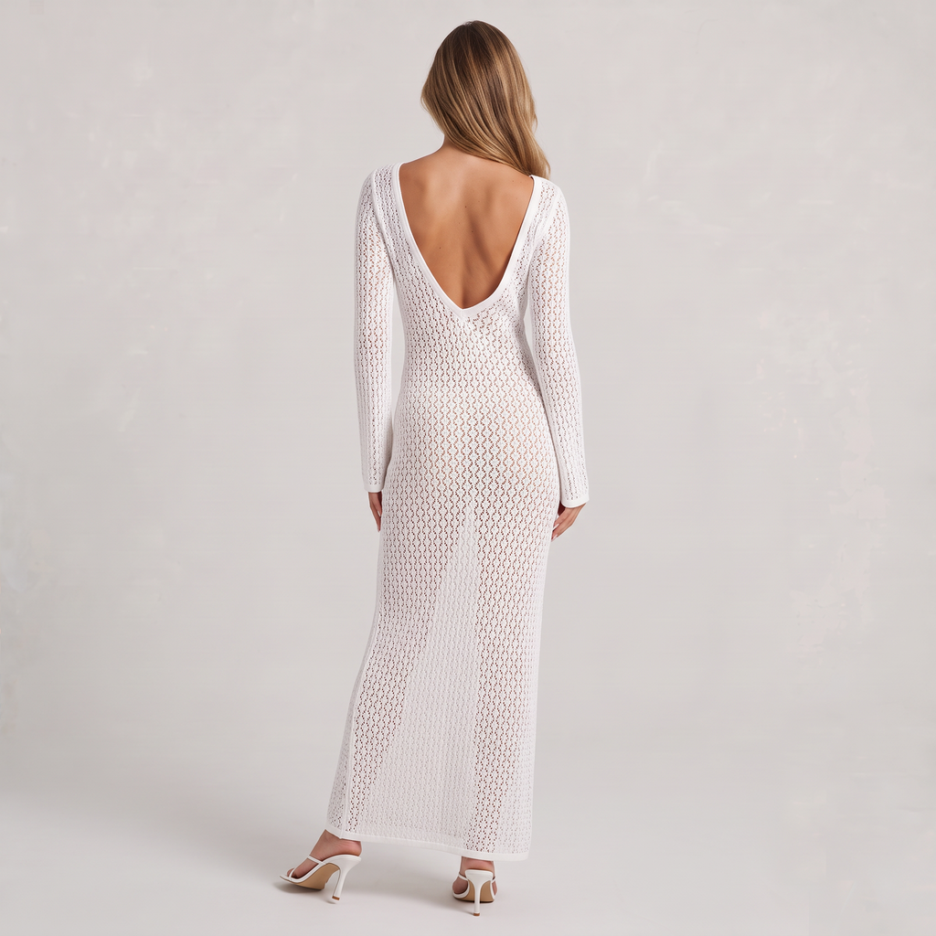 Women’s Crochet V-Neck Resort Maxi Dress