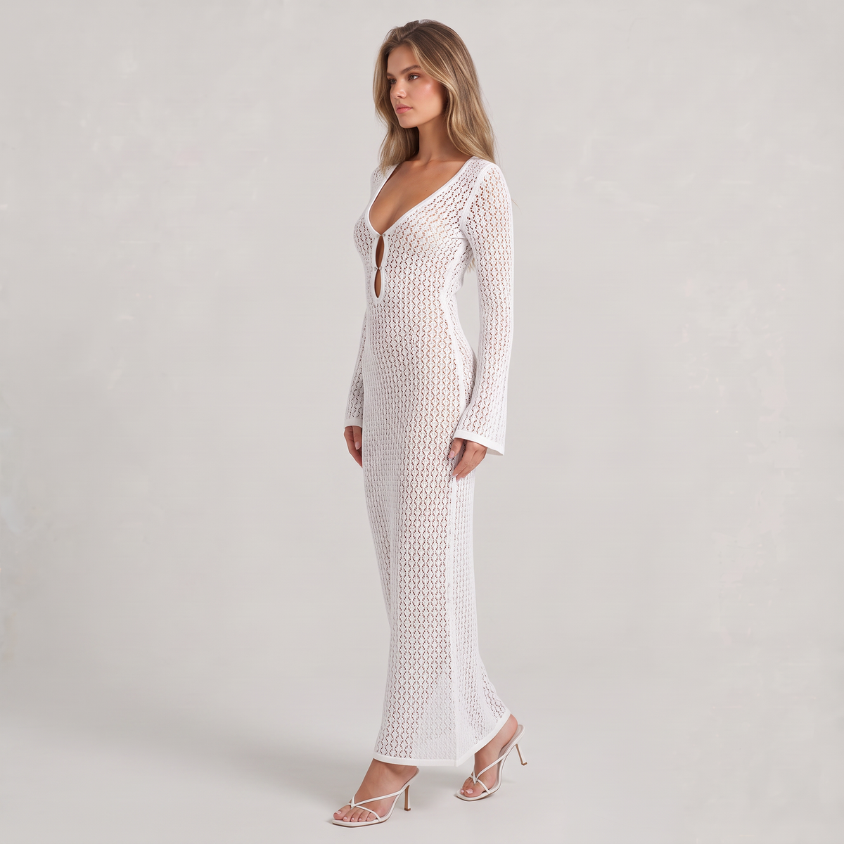 Women’s Crochet V-Neck Resort Maxi Dress