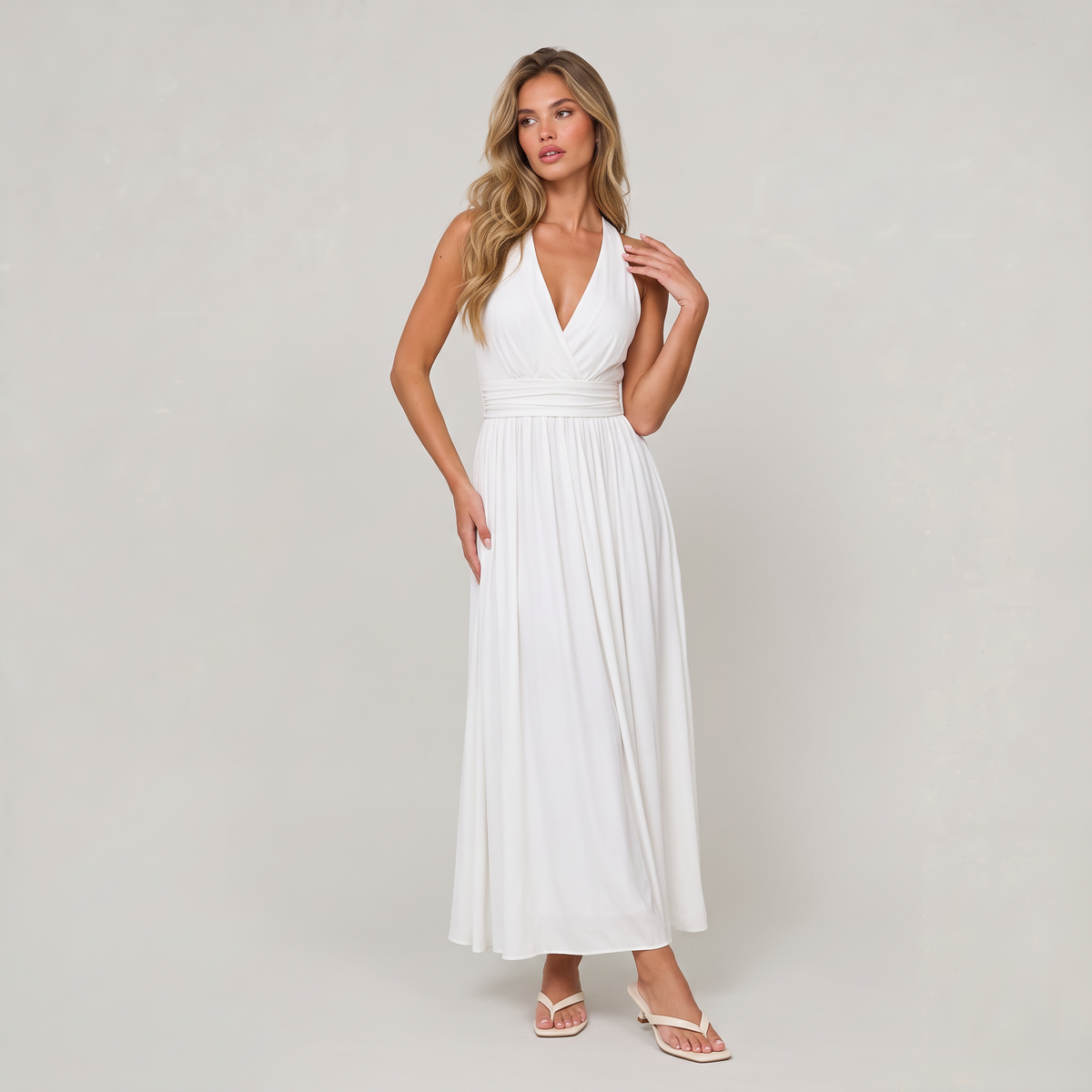 Women’s Deep V Sleeveless Race Day Maxi Dress