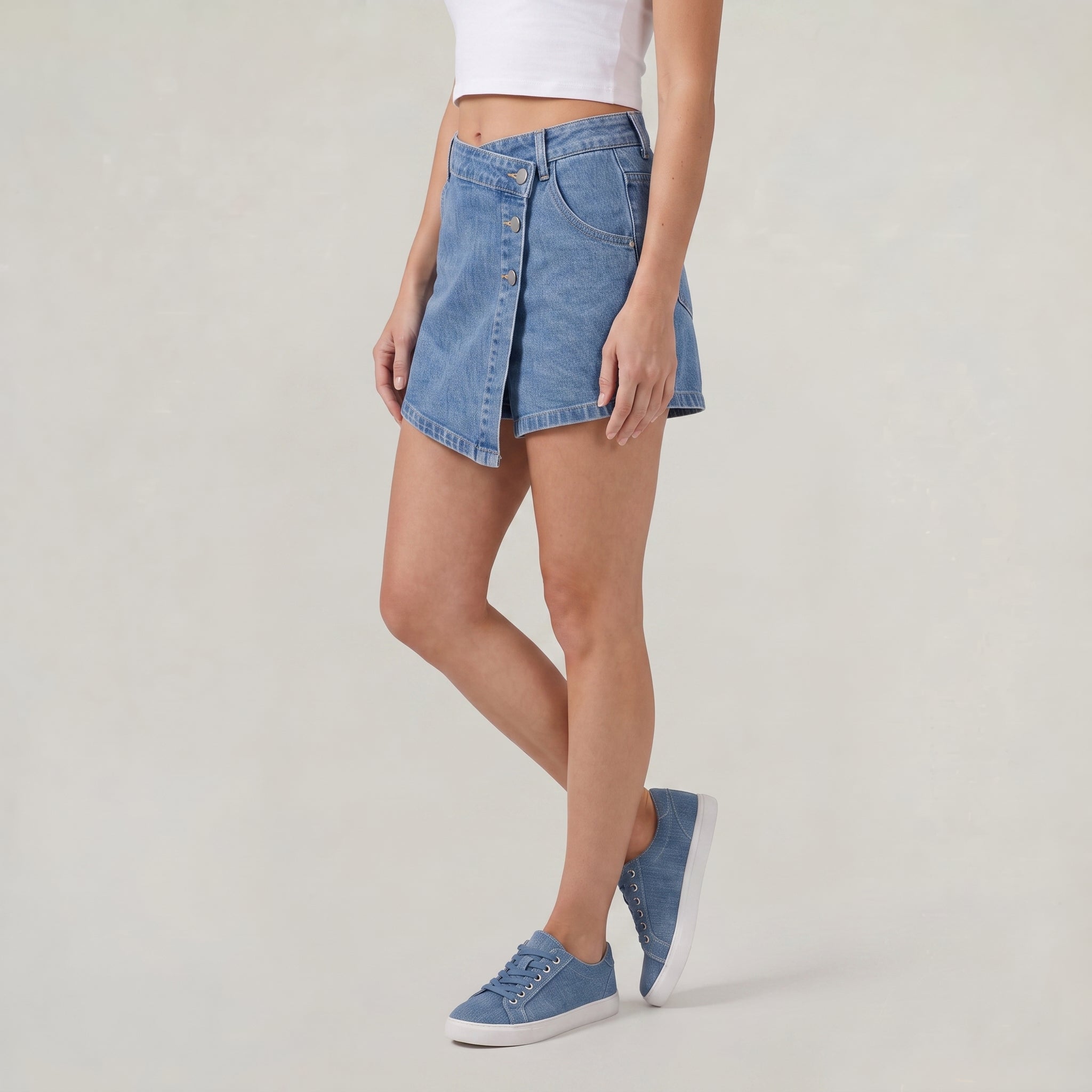 Women’s Denim Asymmetrical Skort