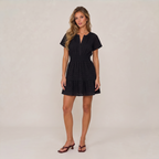 Women’s Eyelet Lace Short Sleeve Mini Dress