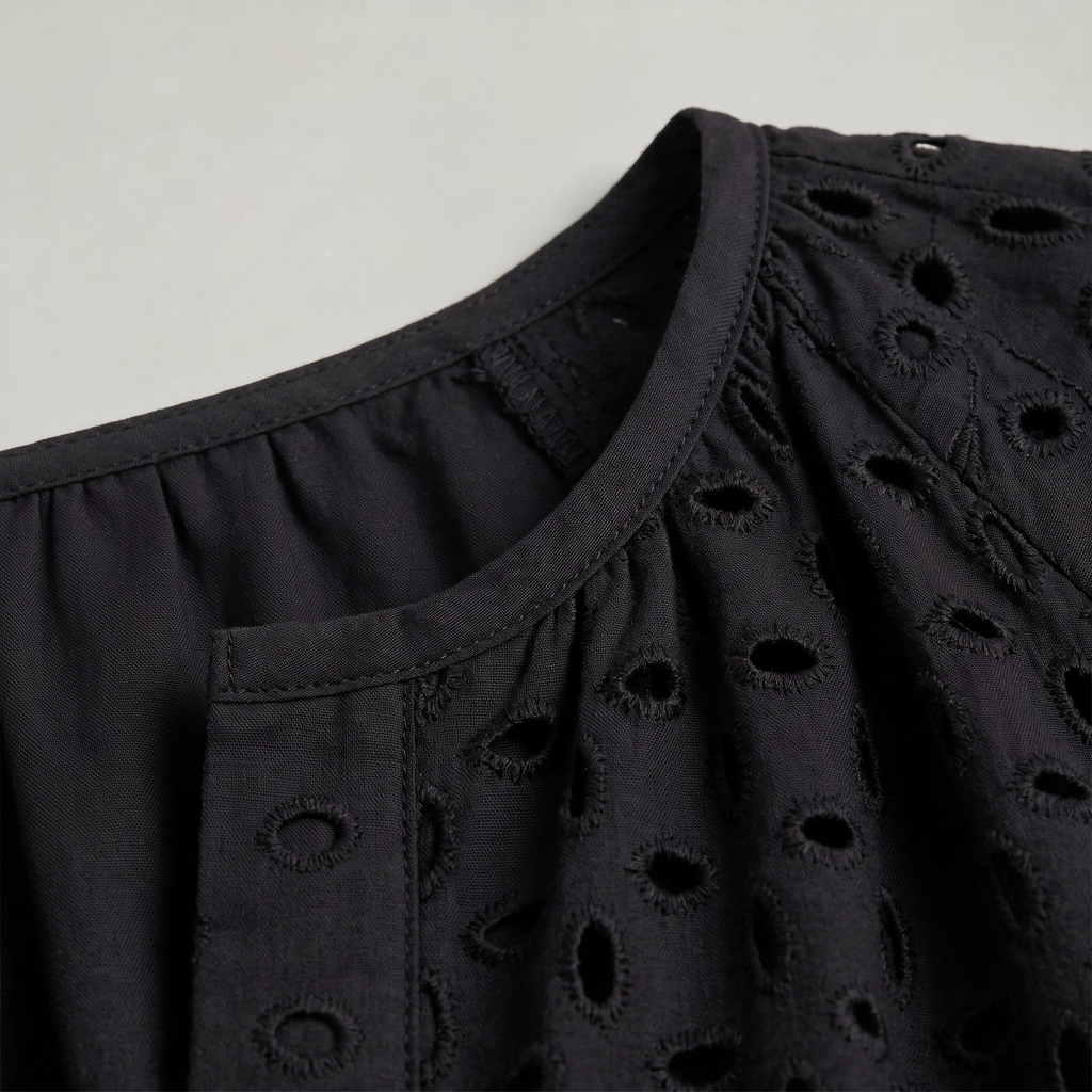 Women’s Eyelet Lace Short Sleeve Mini Dress