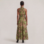 Women's Floral Halter Neck Maxi Dress