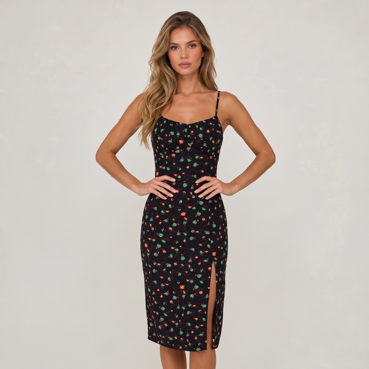 Women’s Floral Print Midi Dress