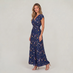 Women’s Floral Print V-Neck Maxi Dress