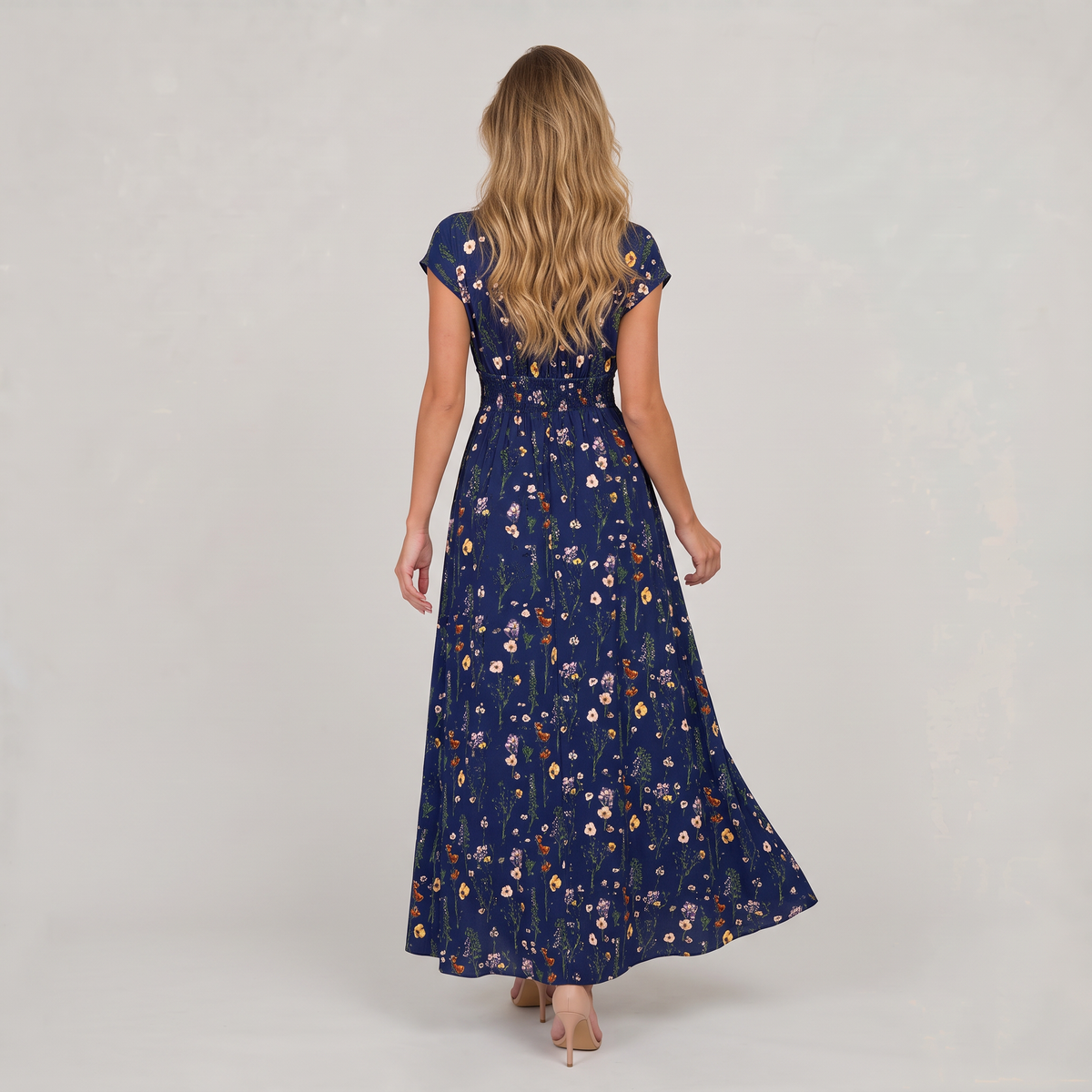 Women’s Floral Print V-Neck Maxi Dress