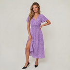 Women’s Floral V-Neck Midi Dress